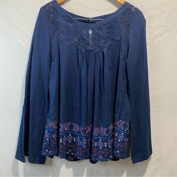 Rock & Roll Fairy Cowgirl Deep Blue Embroidered Western Top medium - Picture 2 of 14